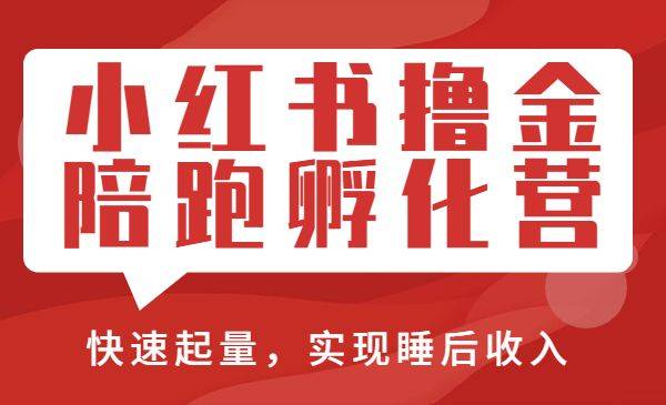 小红书撸金陪跑孵化营，快速起量，在小红书实现睡后收入-哔搭谋事网-原创客谋事网