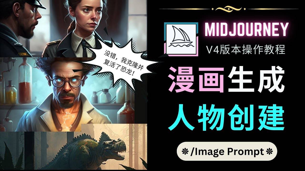 Midjourney V4版本操作教程：2个简单参数，完成漫画生成，人物创建-哔搭谋事网-原创客谋事网