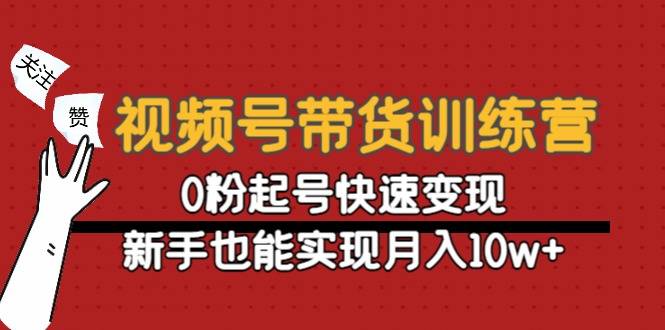 视频号带货训练营：0粉起号快速变现，新手也能实现月入10w+-哔搭谋事网-原创客谋事网