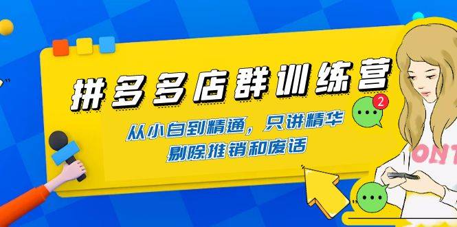 拼多多店群训练营：从小白到精通，只讲精华，剔除推销和废话-哔搭谋事网-原创客谋事网