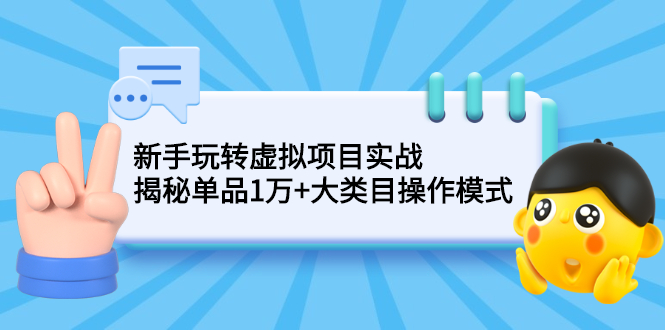 新手玩转虚拟项目实战，揭秘单品1万+大类目操作模式【视频课程】-哔搭谋事网-原创客谋事网