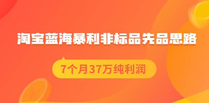 淘宝蓝海暴利非标品先品思路，7个月37万纯利润，压箱干货分享！-哔搭谋事网-原创客谋事网