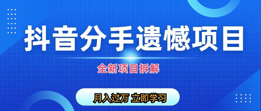 自媒体抖音分手遗憾项目私域项目拆解-哔搭谋事网-原创客谋事网