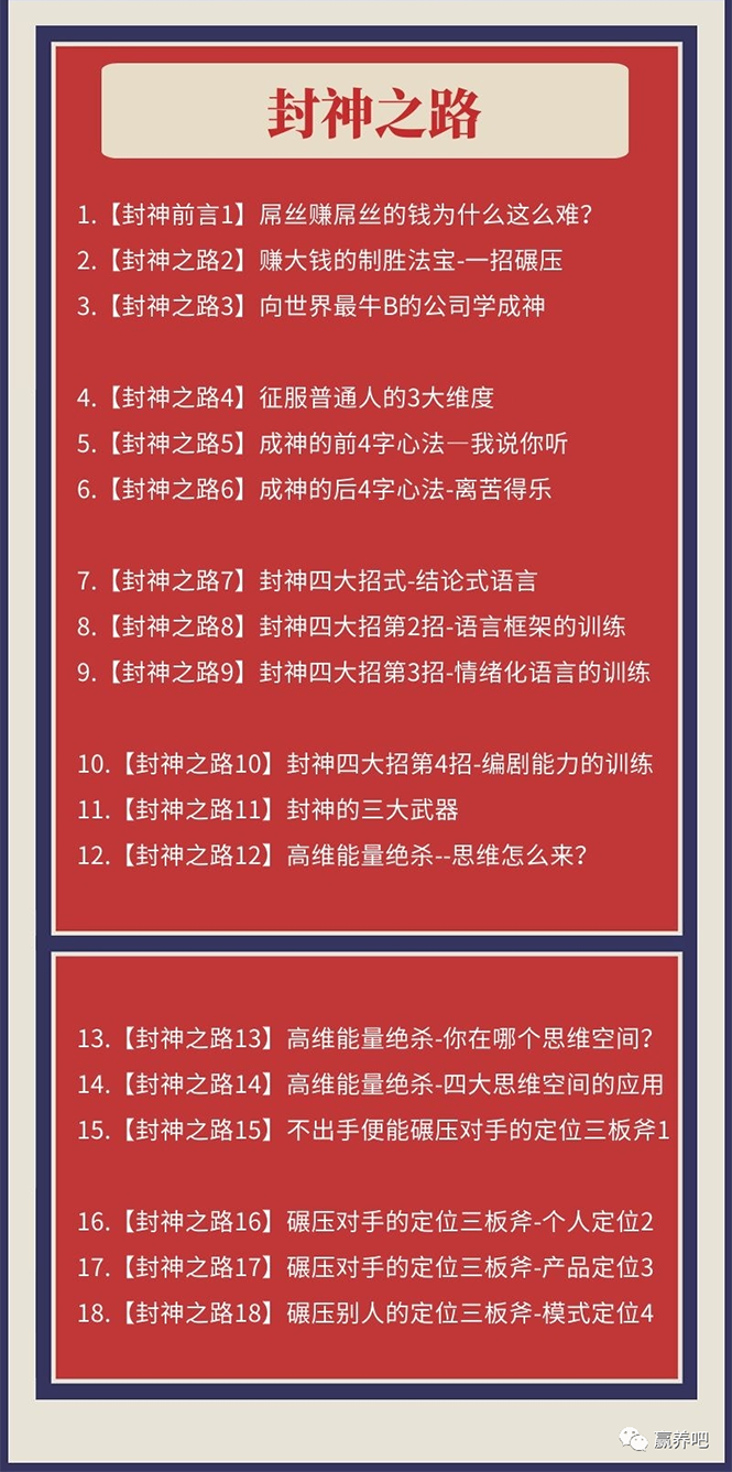 封神之路-征服普通人的核心密法；富人不会讲的赚钱秘密-哔搭谋事网-原创客谋事网