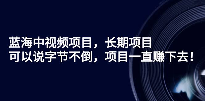 蓝海中视频项目，长期项目，可以说字节不倒，项目一直赚下去-哔搭谋事网-原创客谋事网