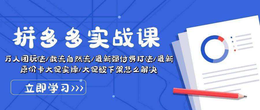 拼多多·实战课：万人团玩法/截流自然流/最新强付费打法/最新原价卡大促..-哔搭谋事网-原创客谋事网