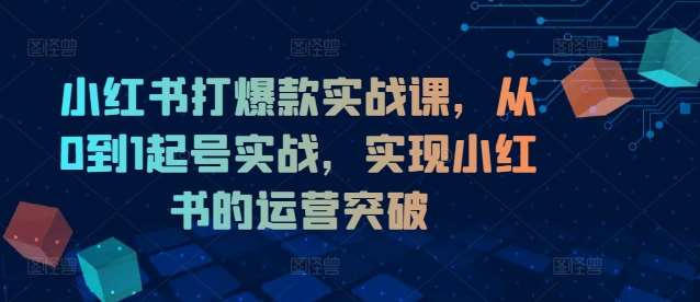 小红书打爆款实战课，从0到1起号实战，实现小红书的运营突破-哔搭谋事网-原创客谋事网