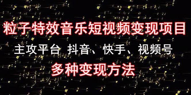 粒子特效音乐短视频变现项目》主攻平台 抖音、快手、视频号 多种变现方法-哔搭谋事网-原创客谋事网