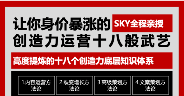 让你的身价暴涨的创造力运营十八般武艺 高度提炼的18个创造力底层知识体系-哔搭谋事网-原创客谋事网