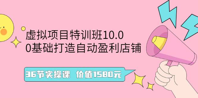 [虚拟资源] 虚拟项目特训班10.0，0基础打造自动盈利店铺 36节实操课 价值1580元-哔搭谋事网-原创客谋事网