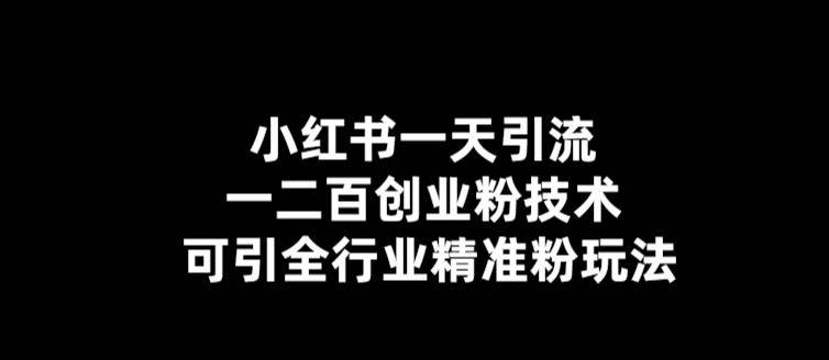 【引流必备】小红书一天引流一二百创业粉技术，可引全行业精准粉玩法-哔搭谋事网-原创客谋事网