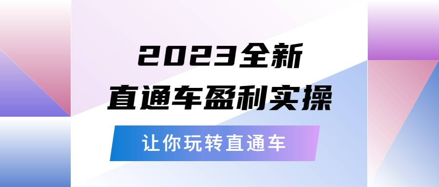 2023全新直通车·盈利实操：从底层，策略到搭建，让你玩转直通车-哔搭谋事网-原创客谋事网