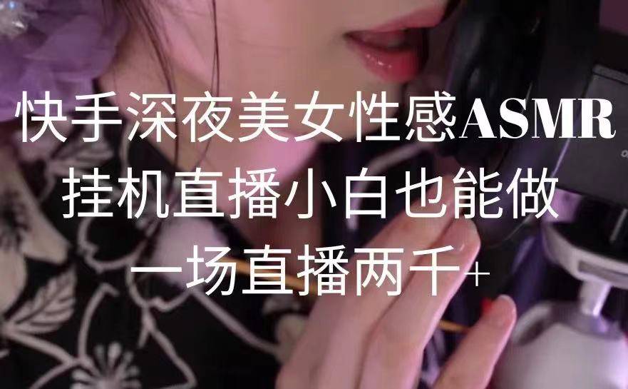 快手深夜美女性感ASMR挂机直播，小白也能做，一场直播两千+-哔搭谋事网-原创客谋事网