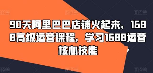 90天阿里巴巴店铺火起来，1688高级运营课程，学习1688运营核心技能-哔搭谋事网-原创客谋事网