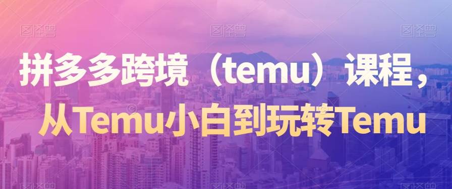 拼多多跨境（temu）课程，从Temu小白到玩转Temu-哔搭谋事网-原创客谋事网