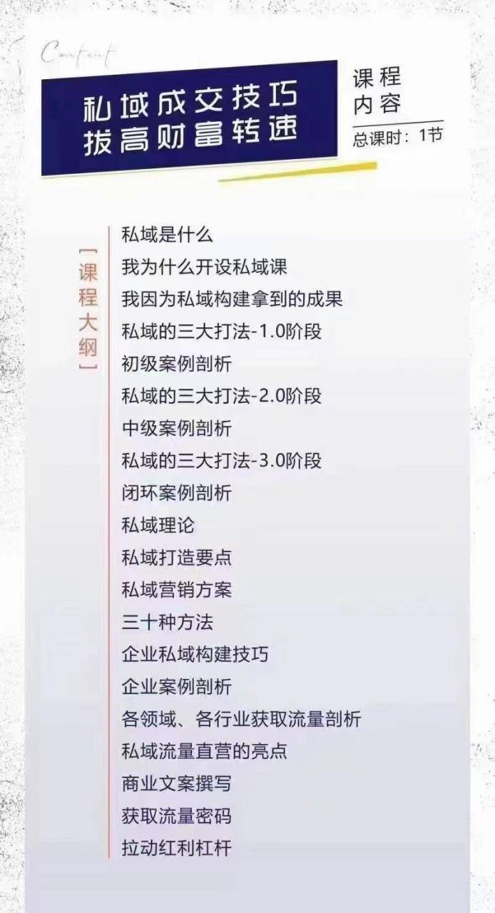 从0到无上限收益的《私域流量运营商业课》私域成交技巧，拔高财富转速-哔搭谋事网-原创客谋事网