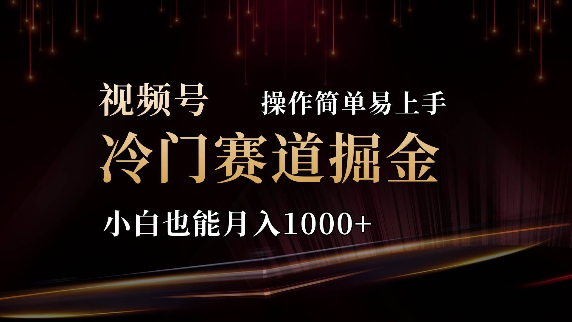 2024视频号三国冷门赛道掘金，操作简单轻松上手，小白也能月入1000+-哔搭谋事网-原创客谋事网