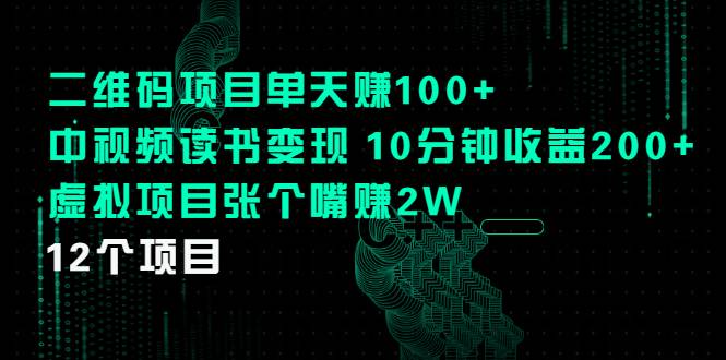 二维码项目单天赚100+中视频读书变现 10分钟收益200+虚拟项目张个嘴赚2W-哔搭谋事网-原创客谋事网