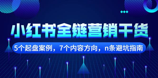 小红书全链营销干货，5个起盘案例，7个内容方向，n条避坑指南-哔搭谋事网-原创客谋事网