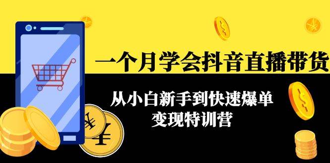 一个月学会抖音直播带货：从小白新手到快速爆单变现特训营(63节课)-哔搭谋事网-原创客谋事网